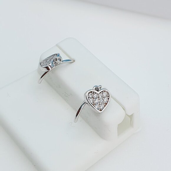 NEW Lake + Gray 925 Sterling Silver CZ Pear Halo Style Stud  \